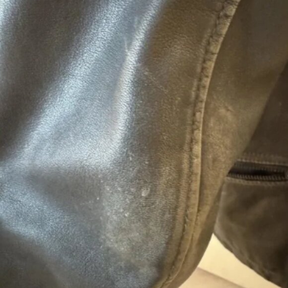 All Saints Mens Leather Jacket CARGO BIKER Black Distressed Sz S Moto City Edgy - Picture 10 of 13